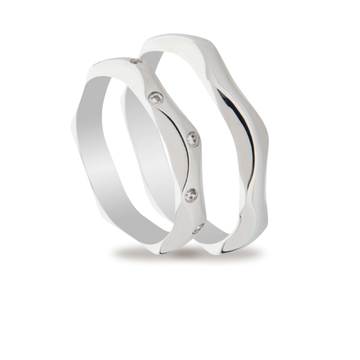 Βέρες Σετ Λευκόχρυσες Λουστράτες με Ζιργκόν MASCHIO FEMMINA TMF-103 - themelidisjewels